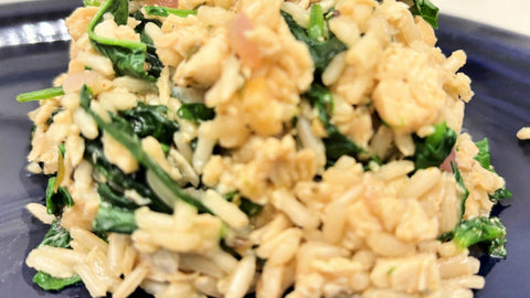 Skillet Chicken with Spinach, Mushrooms, and Rice