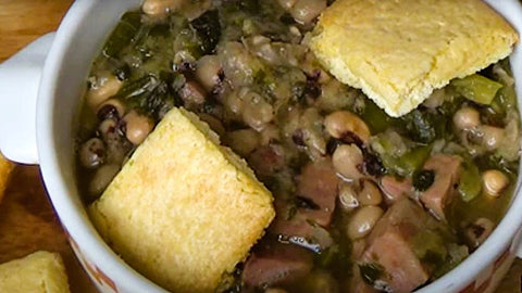 Black Eyed Peas and Greens Soup