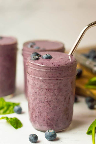 Blueberry Peach Spinach Smoothie