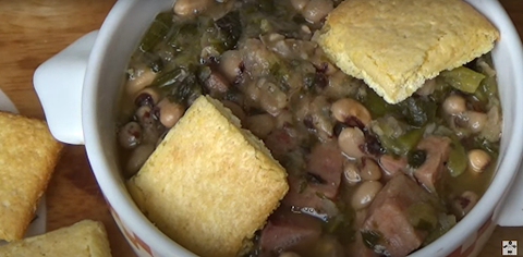 Black Eyed Peas and Greens Soup