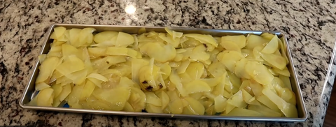 Raw Sliced Potatoes