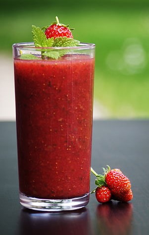 Strawberry Lemonade with Basil Slushie