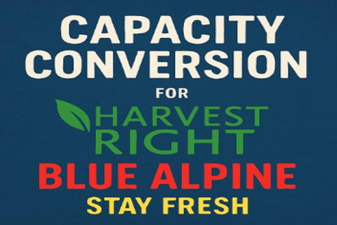 Freeze Dryer Capacity Conversion Chart